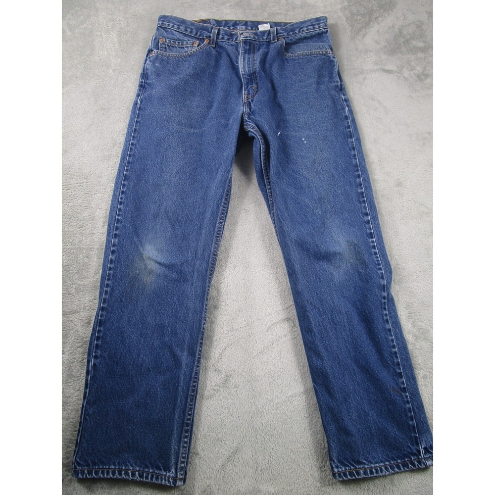 Vintage Levis 505 Jeans Mens 34x30 Blue Denim Distressed Pockets Cotton
